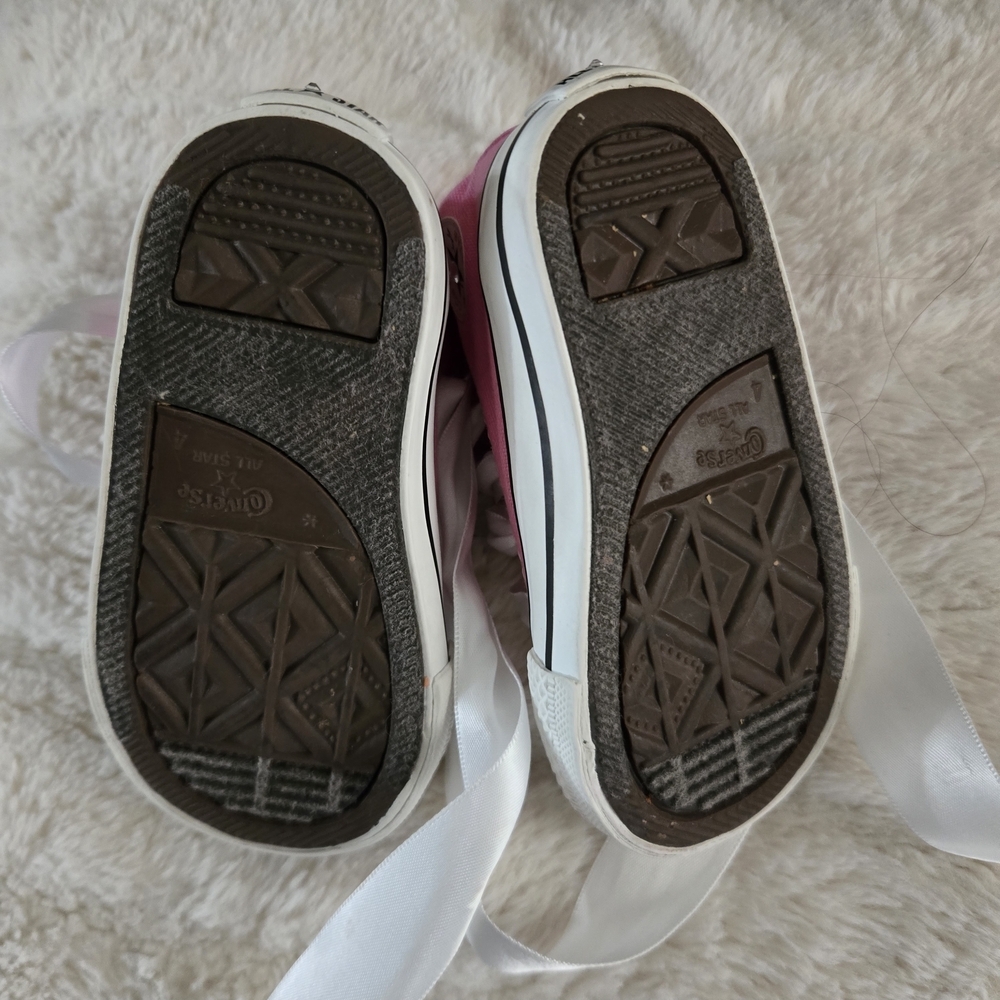 Converse Pink Kids Sneakers with Rhinestone Toes - Picture 6 of 8